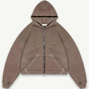 Sudadera con capucha extragrande personalizada para hombre, con cremallera completa, bolsillo canguro y cordón, estilo casual, fabricante de ropa urbana - Product Image 3