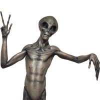 Idées d'entreprise de décoration sur le thème de l'espace, artisanat de simulation, statue d'extraterrestre grandeur nature en fibre de verre et résine