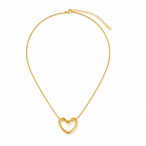 Collier Pendentif Cœur Délicat Plaqué Or Classique en Argent 925 Acier Inoxydable, Bijoux Style Minimaliste Certifié pour Enfants - Product Image 2