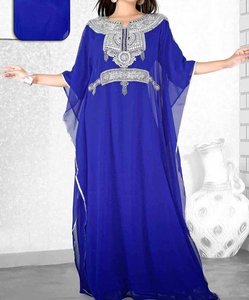 Vestido Abaya Verde de Cuello Alto con Bordado, Manga Larga, Largo hasta el Tobillo, Modesto, Talla Grande, para Mujeres Adultas, Ropa de Fiesta Elegante para el Medio Oriente - Product Image 2