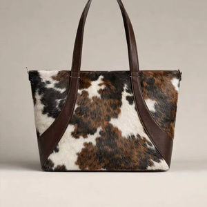 Bolso Tote de Verano de Lujo con Pelo Natural en Cuero Genuino, Bolso de Hombro de Piel de Vaca para Mujer LHTB-0037 - Product Image 1