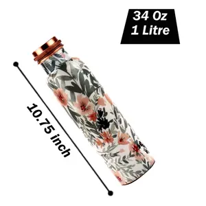 ขวดน้ำทองแดงแท้ทรงหรูหรา ตกแต่งลายตอก พร้อมแก้วในตัว พกพาสะดวก เหมาะสำหรับใช้ในบ้าน สำนักงาน งานแต่งงาน ห้องนอน และเป็นของตกแต่ง - Product Image 6