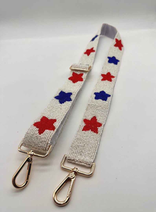 Correa de Bolso con Cuentas de Estrellas Rojas, Blancas y Azules, Correa Ajustable para Bolso, Correa para Bolso Transparente, Correa para Bolso con Bandera Americana - Product Image 3