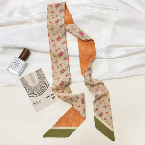 Foulard en Soie Satinée Motifs Floraux Printemps 2026 pour Femme, Ruban de Luxe pour Anse de Sac, Foulards Fins en Soie pour Cheveux, Bandeau d'Été pour Femme - Product Image 2