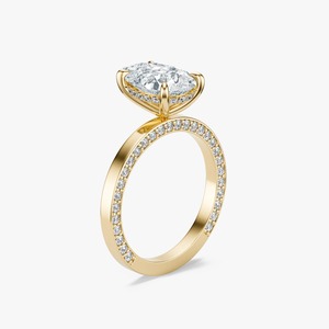 Anillo de Diamante de Laboratorio en Forma de Pera de 2.5CT, Oro Amarillo, Anillo de Compromiso y Boda - Product Image 1