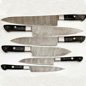 Customized Handmade Damascus Steel <b>Knife</b> <b>Set</b> 6 Pieces Right Hand Wood Handle Handmade <b>Sharp</b> Blades Length Carbon 66-Layer - Product Image 2