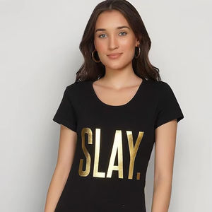 O-cou coton femmes solide Spandex imprimé T-Shirt couleurs personnalisables manches courtes tricoté Jersey décontracté mode dentelle bouton - Product Image 3