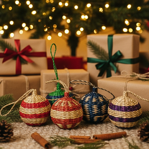 Eco-friendly Handmade Seagrass Balls <b>Tree</b> Decor High Quality <b>Xmas</b> <b>Tree</b> Ornaments Custom Size Vietnamese Shupplier KingCraftViet - Product Image 5