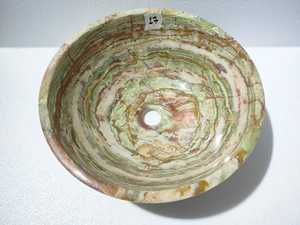 Dark Green Onyx <b>Round</b> Shaped Vessel Sink Natural Stone <b>Basin</b> Brushed Finish Fire Resistant Contemporary Kitchen Dining Bathro - Product Image 3
