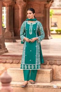 Costume Salwar imprimé Chanderi Batik de créateur indien et pakistanais de haute qualité pour femmes vêtements exclusifs de qualité supérieure pour l'exportation - Product Image 5