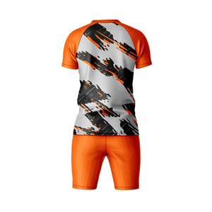 ชุดฟุตบอลแขนสั้นโพลีเอสเตอร์ 100% ระบายอากาศได้ดี เป็นมิตรกับสิ่งแวดล้อม คุณภาพสูง รับผลิตแบบ OEM สำหรับทีมฟุตบอล ขายส่งระดับมืออาชีพ - Product Image 6