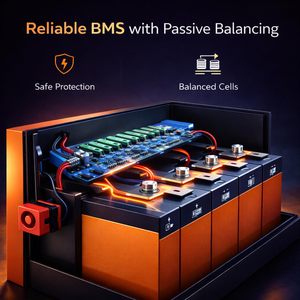แบตเตอรี่ LiFePO4 12V 100Ah 4 เซลล์แบบอนุกรม พร้อมระบบจัดการแบตเตอรี่ในตัว (BMS) แบบ Passive Balancing อายุการใช้งานยาวนาน 15 ปี รับประกัน 5 ปี - Product Image 3