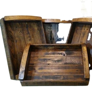 Bandeja de servicio de madera recuperada de granja Servicio de hotel de lujo Bandeja de almacenamiento de madera Bandeja rectangular moderna de lujo - Product Image 1
