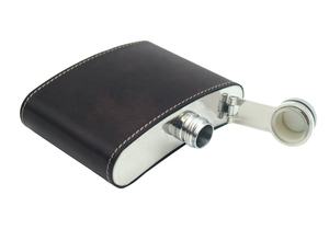 Porte-bouteille vintage en cuir de veau Castello, musée italien, 4 oz, faible MOQ, acier inoxydable, noir, brun, vert, portefeuilles - Product Image 5