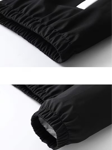 Men's Solid Breathable 340g Hoodie Jogger Set Casual Winter Wear Knitted Polyester Cotton Sweatshirt Pants Outfit - Product Image 6