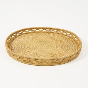 Bandejas decorativas de madera para servir, organizador de mesa, bandeja de mimbre tejida a mano. - Product Image 3