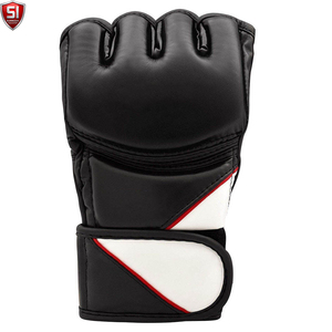 Gants de MMA SUMROOS à demi-doigts en cuir PU, lacés, pour entraînement, sparring, boxe, avec fermeture réglable au poignet, unisexe, pour arts martiaux - Product Image 5
