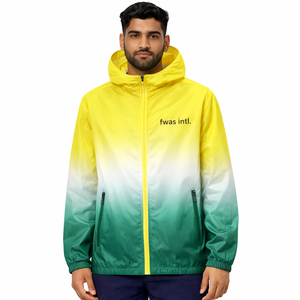 Chaqueta cortavientos de nailon con capucha y degradado, de alta calidad, para hombre, impermeable, para ciclismo, entrenamiento al aire libre. - Product Image 2