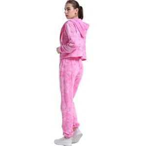 Conjunto de Sudadera con Capucha y Cremallera de Felpa Francesa de Algodón de Alta Calidad para Mujer, Pantalones Largos con Estampado Floral, Chándal Urbano para Invierno - Product Image 2