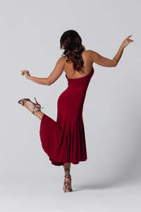 Vestido de Baile sin Mangas y Espalda Descubierta de Alta Demanda para Mujer, Diseño Halter, Traje de Tango - Product Image 6