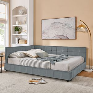 Letto Queen Size Imbottito con Schienale e Braccioli Confortevoli, Divano Letto Queen Size per Camera da Letto e Soggiorno - Product Image 2