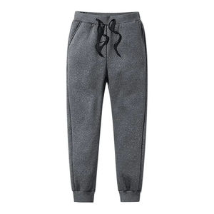 Pantalon de survêtement décontracté gris pour homme, avec cordon de serrage élastique, poches latérales, en toile tricotée mi-lourde, séchage rapide, respirant, idéal pour l'été - Product Image 1