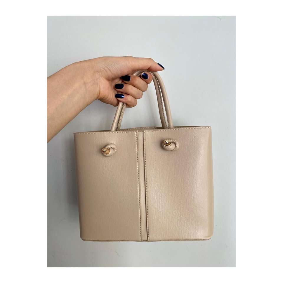 Women's Shiny Cream Hand Shoulder Bag