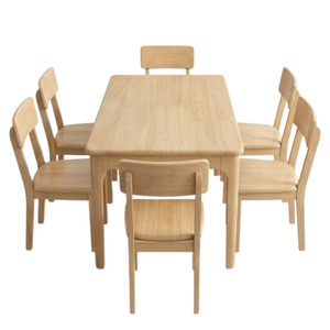 Juego de Comedor de Madera de Teca Japonesa de Lujo ARTERRA, Mesa de Comedor Moderna con 6 Sillas para Sala de Estar y Hogar - Product Image 2