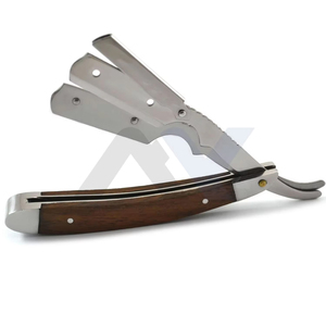 Premium Folding Stainless Steel Cut Throat <b>Razor</b> for <b>Men</b> Heavy Duty Barber Straight Shaving <b>Razor</b> with Solid Wood Handle Profess - Product Image 5