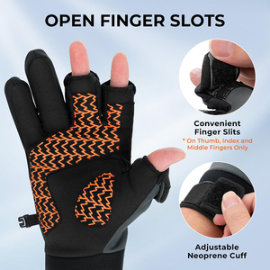 Gants de pêche à mouvement de main actif, double couture, manchette courte, respirants, professionnels - Product Image 2