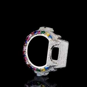 Bisel de Reloj con Diamantes Moissanite y Gemas de Colores, Plata de Ley 925, Accesorio de Joyería de Alta Gama - Product Image 3