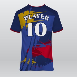 เสื้อฟุตบอลออกแบบเองแบบยั่งยืนเป็นมิตรกับสิ่งแวดล้อม พิมพ์ลายแบบซับลิเมชั่นเต็มตัว ระบายอากาศได้ดี ซับเหงื่อ ผลิตจากโพลีเอสเตอร์ 100% คอวี - Product Image 3