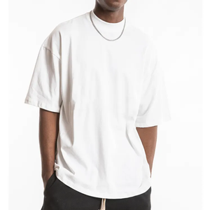 Camiseta de Manga Corta para Hombre, Estilo Urbano, Talla Grande, Cuello Redondo, 100% Algodón, 300 Gramos, Transpirable, Tejido Ecológico, con Letras - Product Image 4