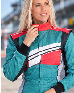 Men's Full Sleeve Motorcycle Racing Suit Color Blocked Teal Red White Polyester/Nylon <b>Waterproof</b> Quick Dry Breathable <b>All</b> - Product Image 4