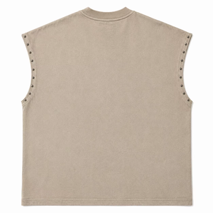 Camiseta sin Mangas Personalizada con Pedrería, 100% Algodón, Ecológica, Tela Suave, Unisex, Ropa Urbana, Venta al Por Mayor OEM - Product Image 2