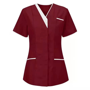 Hauts de blouse médicale à col en V, séchage rapide, uniforme d'infirmière, trois poches, confortables, coupe ajustée, extensibles, unisexe - Product Image 4