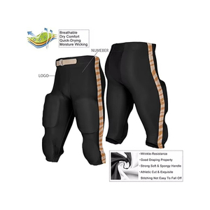 Fabricant OEM ODM d'articles de football, pantalon d'entraînement de football respirant, léger, extensible en polyester, avec protection intégrée - Product Image 3