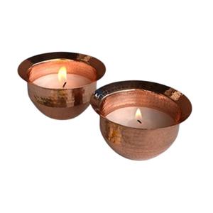 Modern Metal <b>Candle</b> Jar Set Of 2 Gold & <b>Copper</b> Finish Eco-Friendly Metal Votive <b>Holders</b> Elegant Home Decor Gift Reasonable Price - Product Image 3
