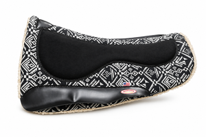 Tapis de selle en cuir polyvalent de qualité supérieure avec doublure en fausse fourrure, coque en coton, rembourrage en polyester, motif noir et blanc pour l'équitation - Product Image 2