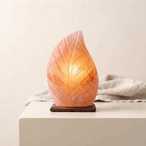 Lámpara de Sal del Himalaya con Forma de Hoja, Cristal de Roca Natural, Iluminación Decorativa para Mesa, Adorno para Dormitorio y Hogar - Product Image 5