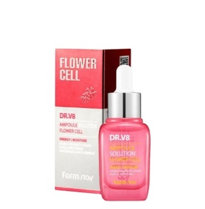 Solución en Ampollas FARMSTAY Dr-V8 Flower Cell 30ml, Cosméticos Coreanos para el Cuidado de la Piel, Ampolla Blanqueadora, Energizante e Hidratante - Product Image 1