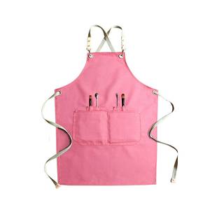 Delantal de barman estilo vintage de lona con logotipo personalizado, correas de cuero ajustables, uniforme de trabajo de lona resistente para cervecería, bodega, bar. - Product Image 3