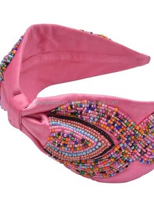 Bandeaux pour cheveux perlés, bandeaux en tissu multicolores pour femmes et enfants, bandeaux de haute qualité, style américain, brodés pour enfants - Product Image 4