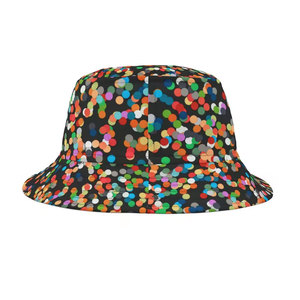 Chapeau Bob Unisexe en Toile de Polyester à Motif à Pois Colorés, Décontracté, Printemps-Été, Taille Adulte 56-58CM - Product Image 4
