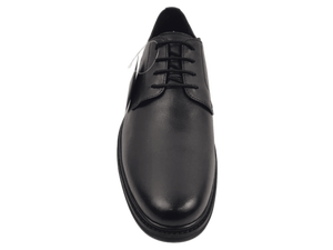 Chaussures Richelieu noires en cuir véritable pour hommes, à bout pointu, à lacets, semelle extérieure en caoutchouc, confortables, pour le bureau et la carrière, toutes saisons, couleur unie - Product Image 2