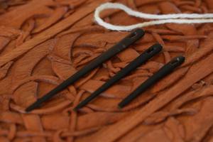 Aiguille à tapisserie en corne de bœuf naturelle polie, écologique, épaisseur 1 mm, style simple, accessoire de couture et de tricot manuel, artisanat - Product Image 5