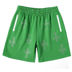 Pantalones Cortos Personalizados con Pedrería, Estilo Jogger, 100% Algodón French Terry, para Verano, Estilo Urbano, Vintage, para Hombre - Product Image 1