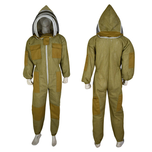 Professional Ventilated Beekeeping <b>Suit</b> 3-Layer Mesh Sting Proof <b>Bee</b> Keeper <b>Suit</b> with Fencing Veil Breathable Protective PPE - Product Image 1