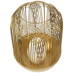 Gold Cylindrical <b>Brass</b> <b>Lantern</b> Candle Holder for Home Decoration Durable Design - Product Image 3