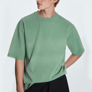 Heavyweight 100% Cotton Drop Shoulder T Shirt Streetwear Men's Oversize T-Shirts Logo Custom 300 Gsm Plain Baggy <b>Tshirts</b> - Product Image 5